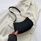 New Brand Women Retro Underarm Bag Felt Solid Color Shoulder Bag