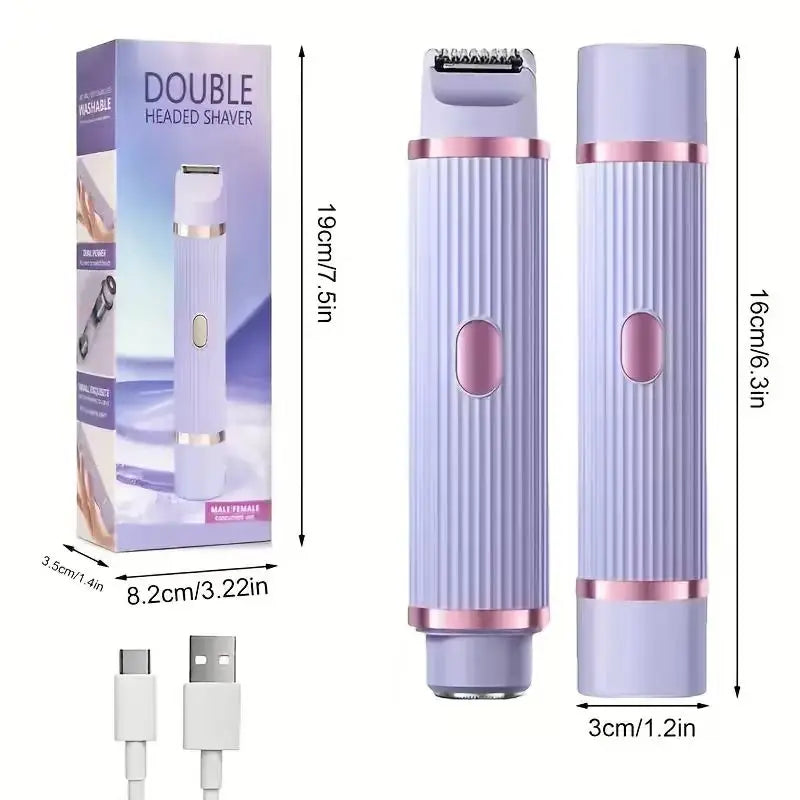 Two in one women's electric shaver - suitable for eyebrows, face,
