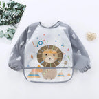Waterproof EVA Full Sleeve Baby Bibs Children Apron Long Sleeve
