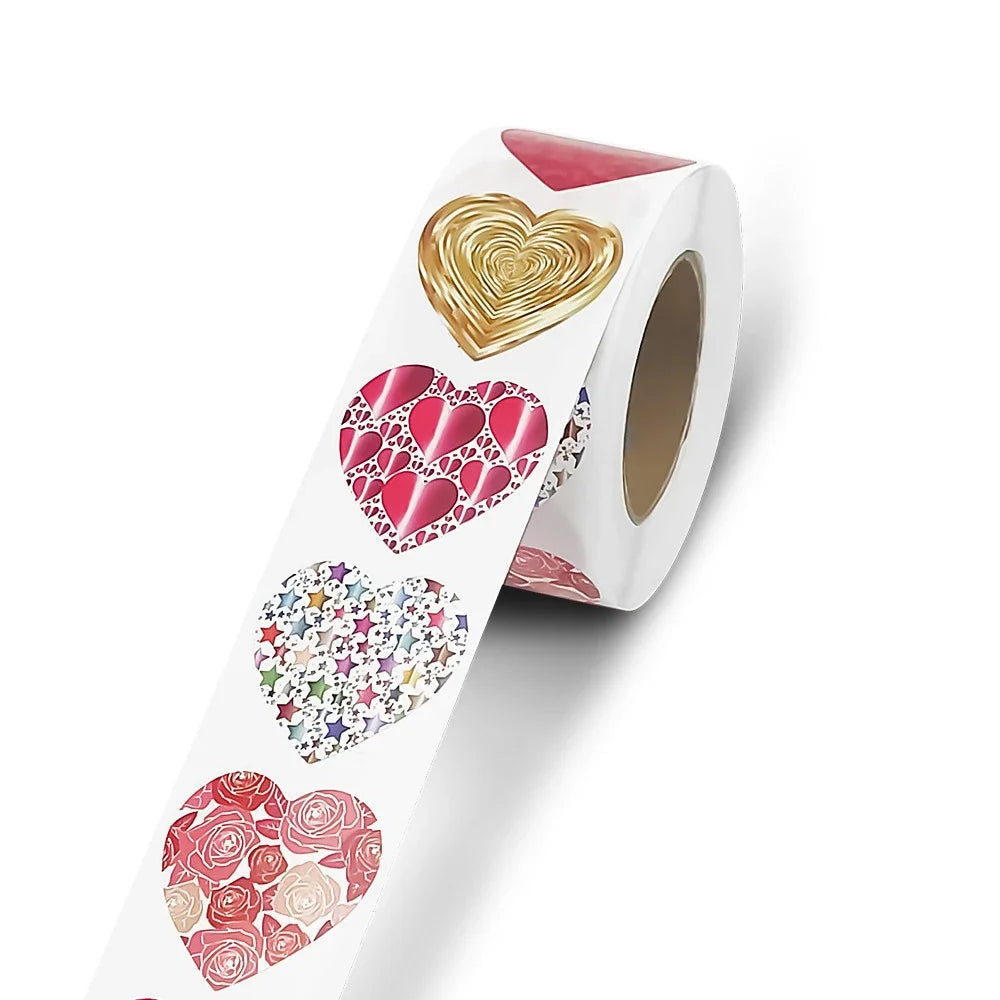 50-500pcs 1inch Red Heart Stickers for Valentine's Day Baking