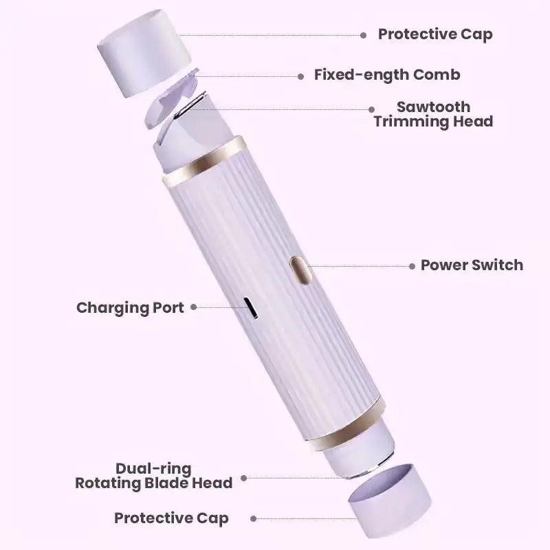 Two in one women's electric shaver - suitable for eyebrows, face,