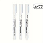 3/6pcs Waterproof White Marker Pen for Tire Painting, Fabric, Wood,