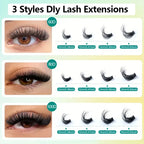 60D80D100D Thick False Eyelashes with Mixed Length, D Curl Cat-Eye