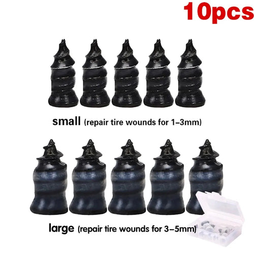21-10PCS Vacuum Car Tyre Repair Rubber Nail Set Universal Tire Screw