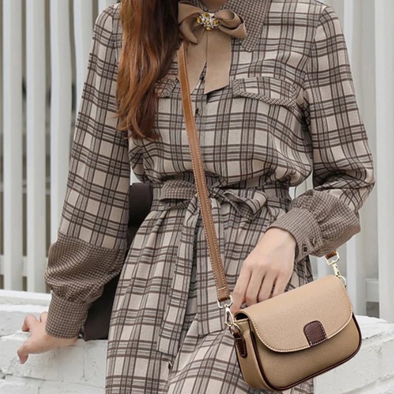 PU Leather Shoulder Bags For Women Fashion Flap Crossbody Messenger