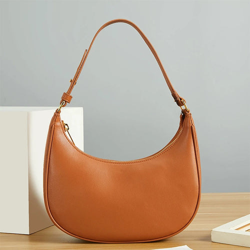 Womens Fashion Handbags Retro Solid Color Pu Leather Bag Half Simple