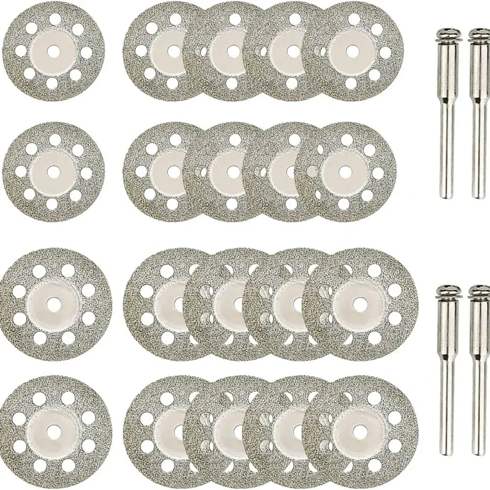 12pcs 22mm Diamond Cutting Disc 3mm Grinding Wheel Mandrel for Metal