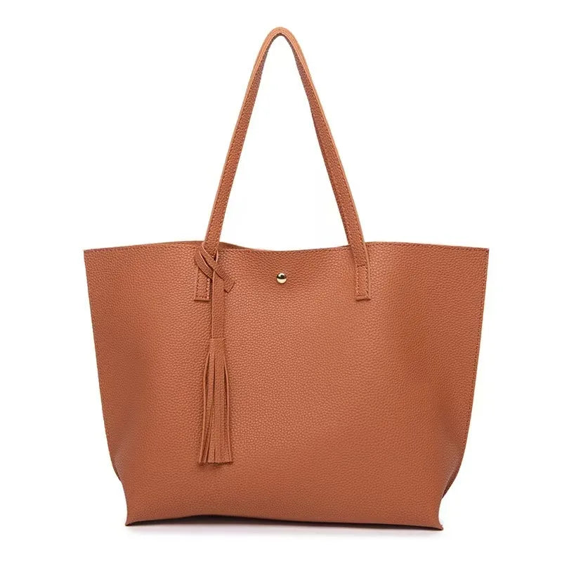 Big Black Shoulder Bags for Women Large Hobo Shopper Bag Solid Color