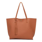 Big Black Shoulder Bags for Women Large Hobo Shopper Bag Solid Color