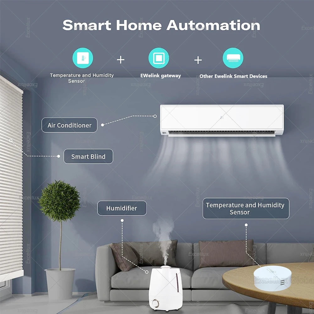 EWelink Smart Zigbee Temperature Humidity Sensor App Control Indoor