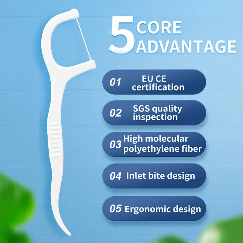 600/PCS Floss Family Pack Ultra-fine Toothpick Disposable Flat Floss