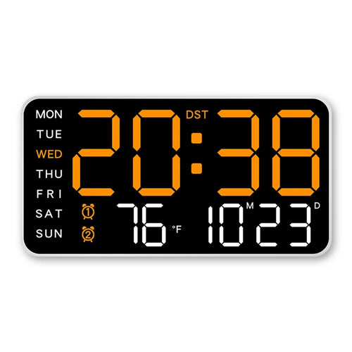 LED Digital Wall Clock Temperature Date Week Display Table Alarm