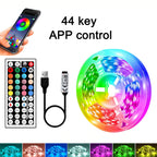 1-40M RGB LED Strip Lights USB 5V Music Sync APP & 44Key Remote