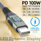 100W USB C to USB C Cable Type C PD 5A FastCharging for LED Display