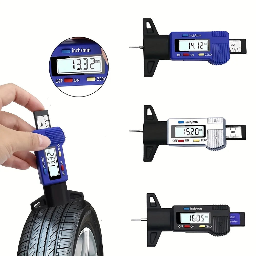 Digital Car Tyre Thickness Gauges Depth Meter For Safe Auto Tyre Tread