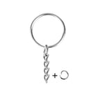 30pcs Silver Plated Metal Blank Keyring Keychain Split Key Ring with