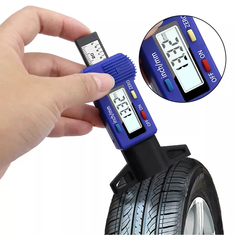 Digital Car Tyre Thickness Gauges Depth Meter For Safe Auto Tyre Tread