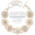 Encouragement Scriptures - Silver-Plated Bible Verse Charm Bracelet
