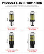 YiRui 2pcs 12-48V New LED Bulbs 144smd Lamp Reverse Turn Signal Light