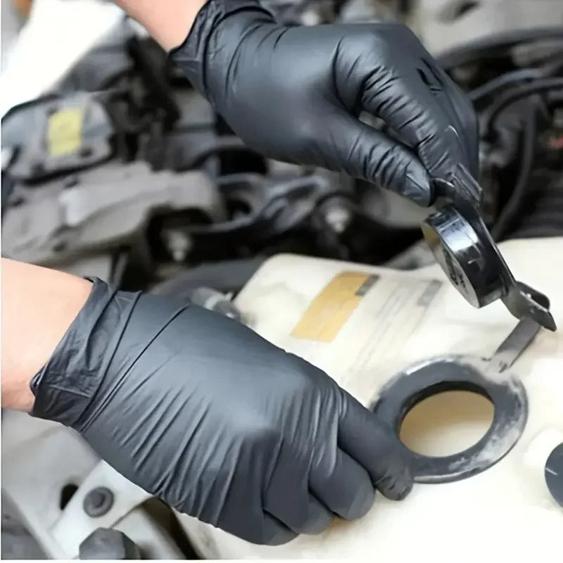 10/20/50/100PCS Black Nitrile Disposable Gloves for Work Latex Free