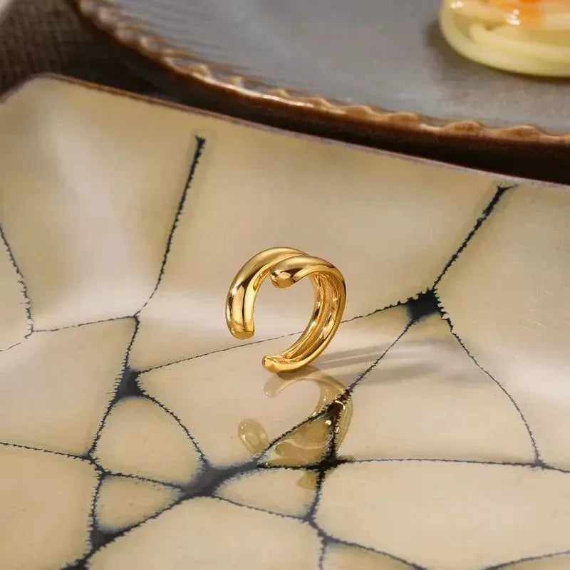 Fashion Women's Piercless Ear Clip Earring Classic Gold Color Trendy
