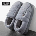 Men's slippers Winter Solid Color Wrap Heels Plush Slippers Non-slip