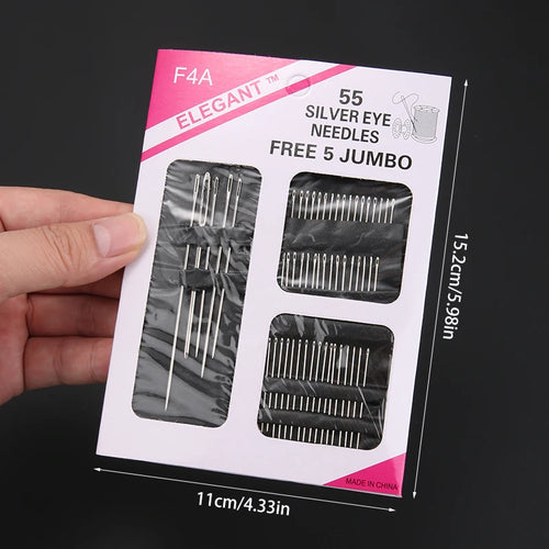 18/23/55/60/70/80/90pcs Stainless steel large eye hand sewing needle,