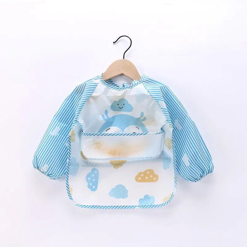 Waterproof EVA Full Sleeve Baby Bibs Children Apron Long Sleeve