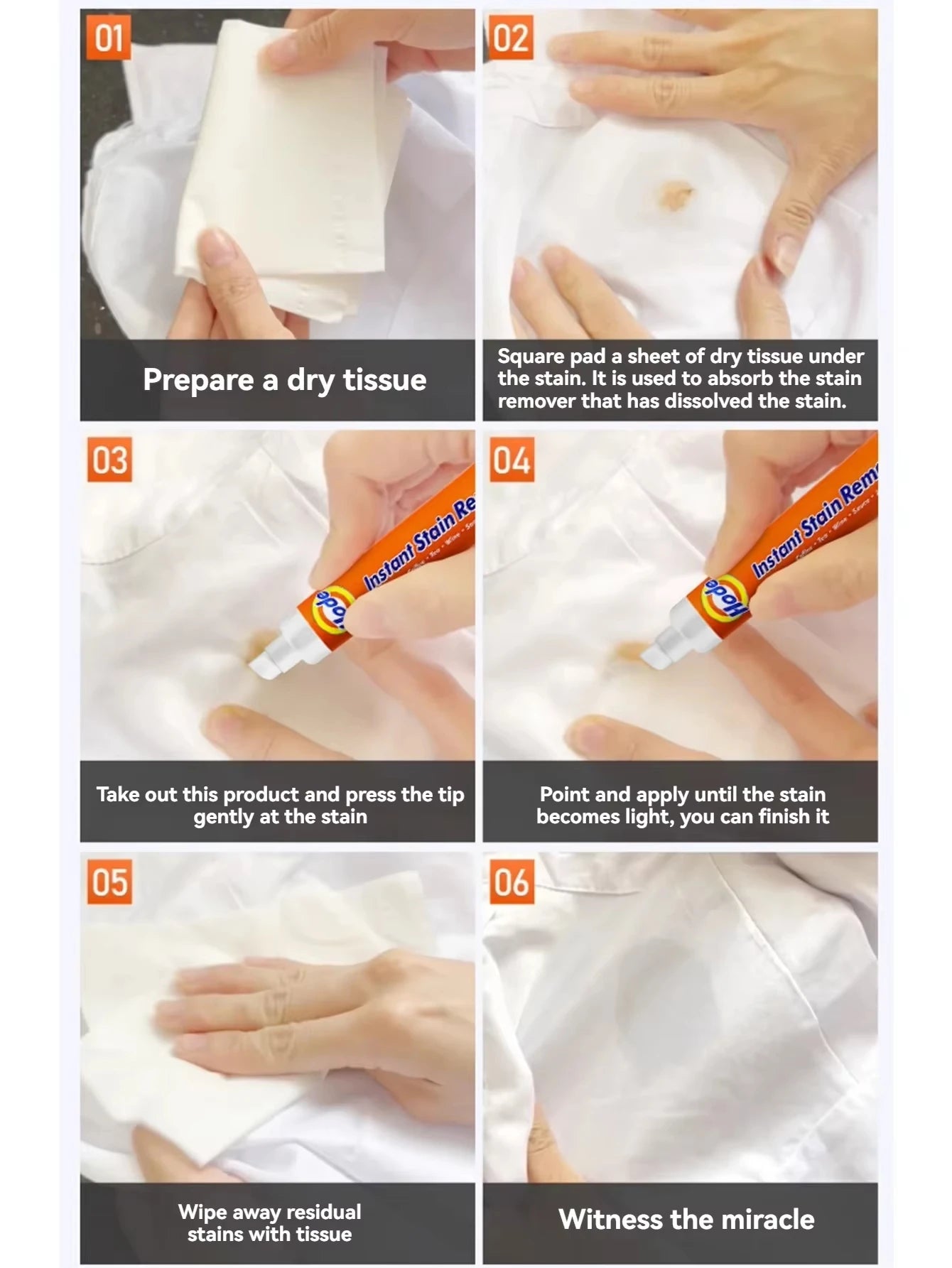 1/3pcs No-wash Portable Stain Remover Pen Portable Travel-Friendly