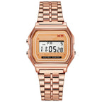 Luxury Rose Gold Women Watches Electronic Digital Display Retro Style