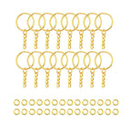 30pcs Silver Plated Metal Blank Keyring Keychain Split Key Ring with