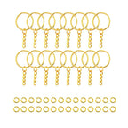 30pcs Silver Plated Metal Blank Keyring Keychain Split Key Ring with