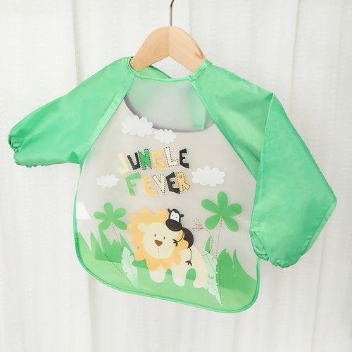 Waterproof EVA Full Sleeve Baby Bibs Children Apron Long Sleeve