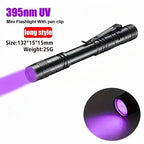 395nm UV Pen FLaslight,Blacklight Flashlight w/ Clip Portable Detector