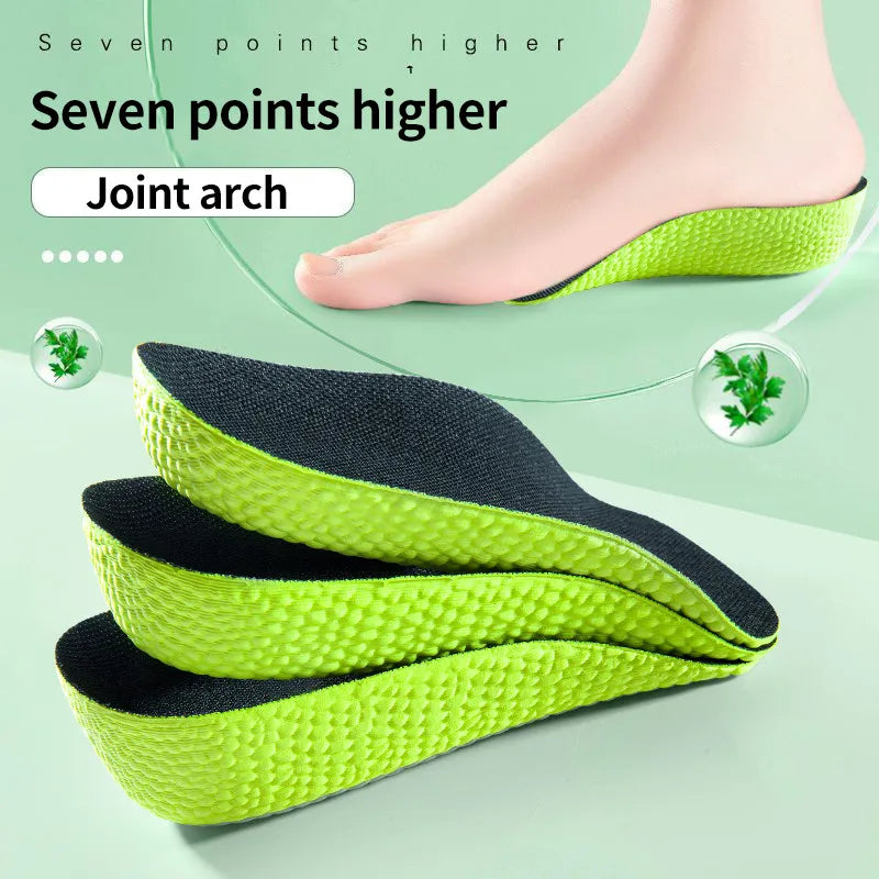 Memory Foam Height Increase Insoles for Men Women Shoes Flat Feet Arch