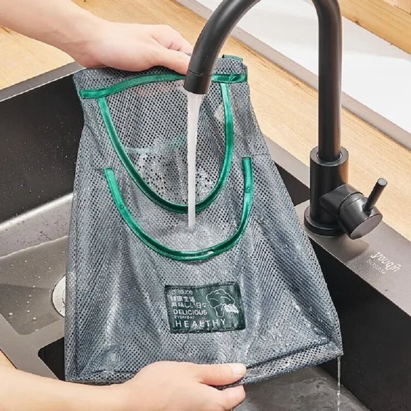 Reusable Storage Bags Kitchen Hanging Mesh Bag Home Fruit And