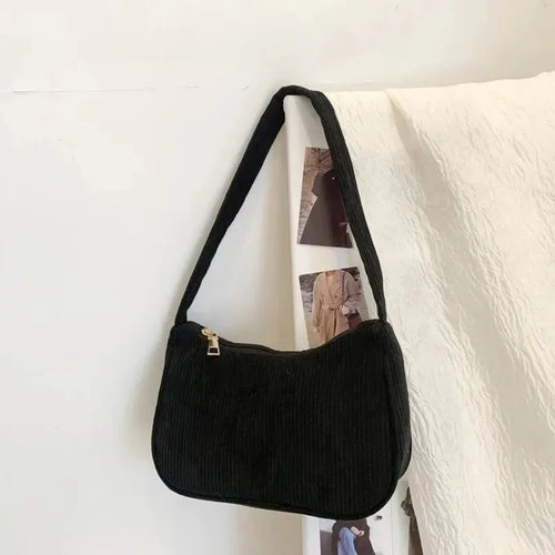 Retro Underarm Bag Women's Half Moon Shoulder Bag Fashion Solid Color