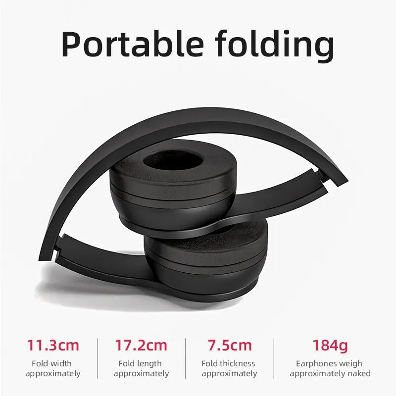 P47 Wireless Headphones Bluetooth 5.0 Earphones Foldable HIFI Stereo