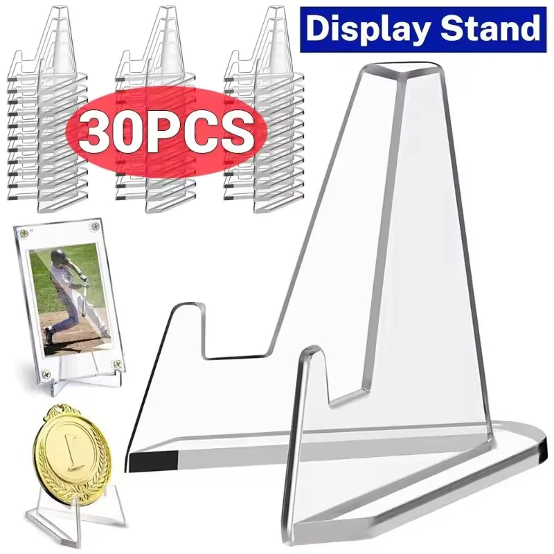 1-30PCS Clear Acrylic Coin Display Stand Holders Small Easel Rack