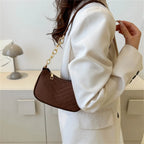 New Brand Women Retro Underarm Bag Felt Solid Color Shoulder Bag