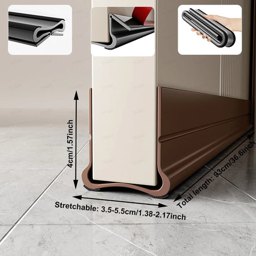 Flexible Door Bottom Sealing Strip Door Gap Soundproofing Wind and