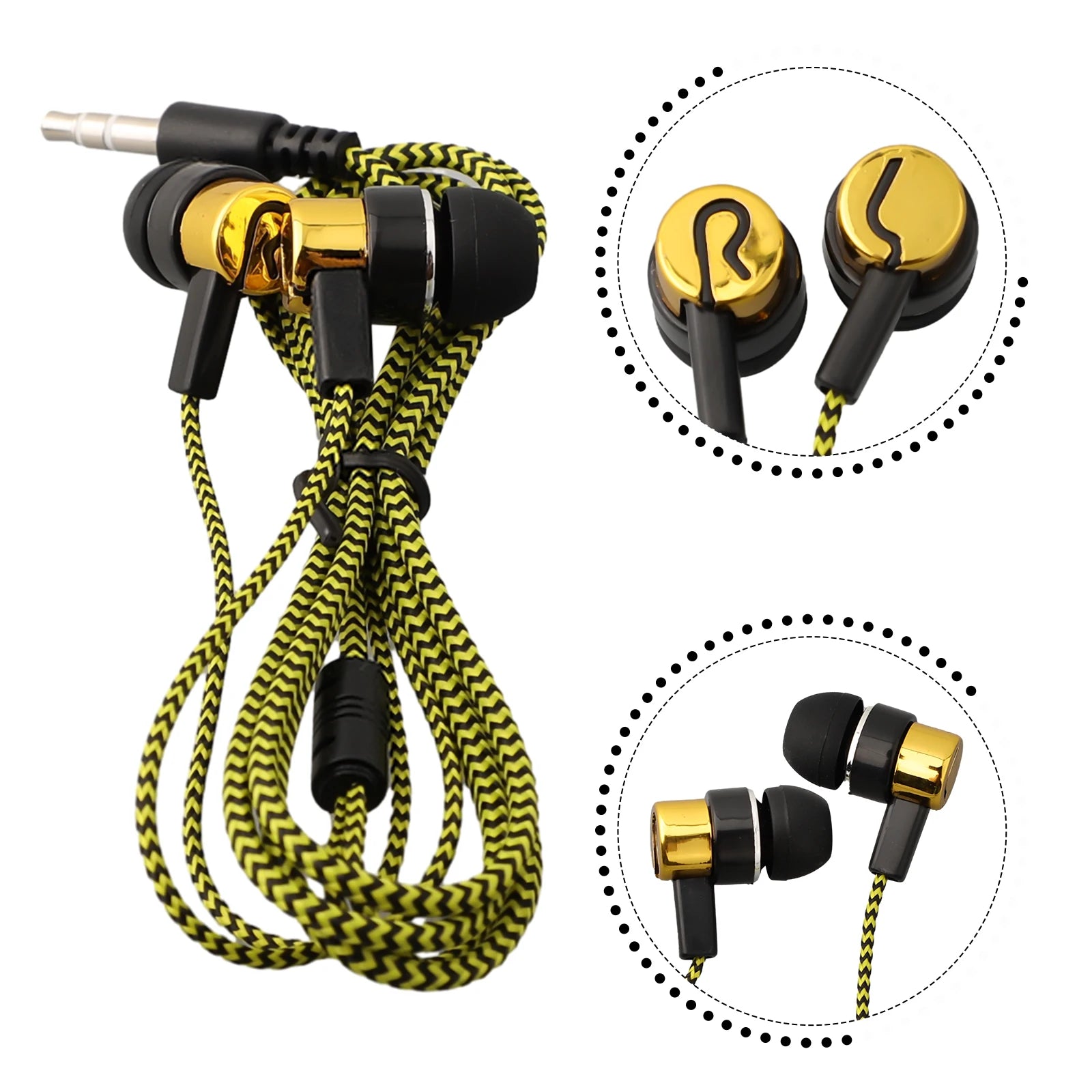 3.5mm In-Ear Wired Headphone 2 Basic Box Bass Stereo Earbuds Mobile