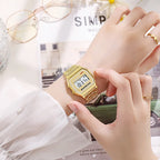 Luxury Rose Gold Women Watches Electronic Digital Display Retro Style