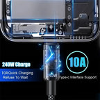 0.25/1/1.5/2M 240W Nylon USB C PD Super Fast Charging Data Cable with