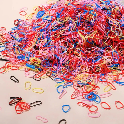 500/1000/2000pcs Girls Colourful Disposable Rubber Band Hair Ties