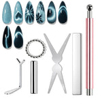 6pcs Cat Eye Nail Magnet Tool Set, French Tips Cat Eye Heart Magnets