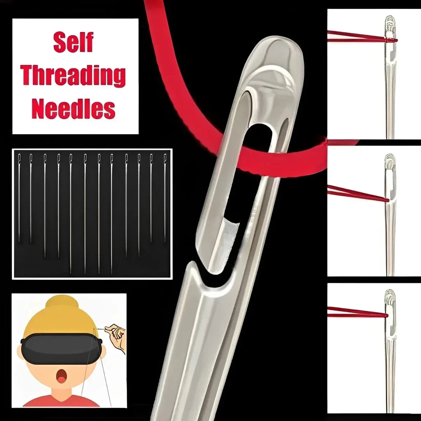 Side Hole Blind Sewing Needles Stainless Steel Elderly Needles Hand