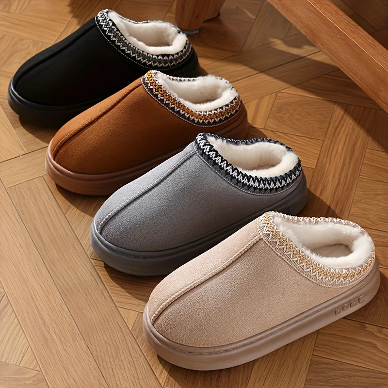 Women's Comfort Lined Slippers Soft Sole Winter Warm Indoor Outdoor