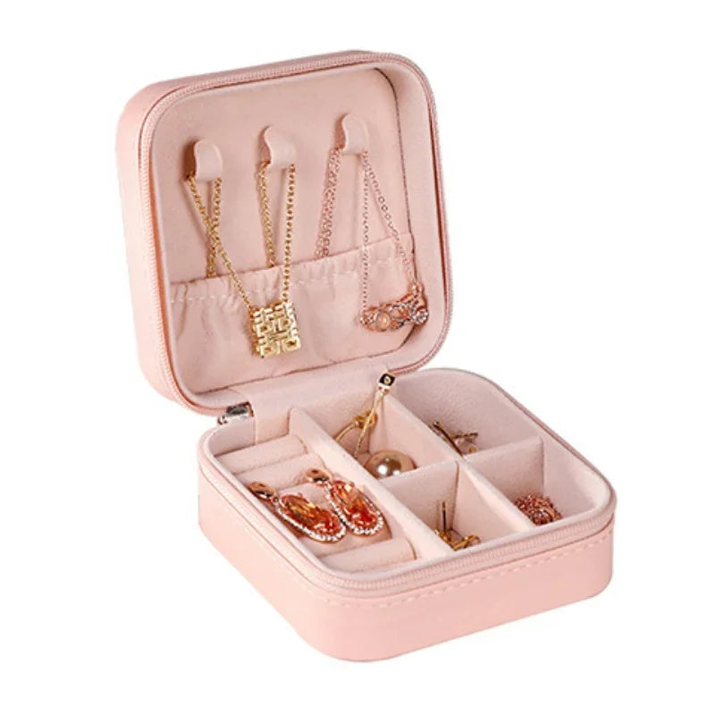 Mini jewelry storage box portable family travel earrings necklace