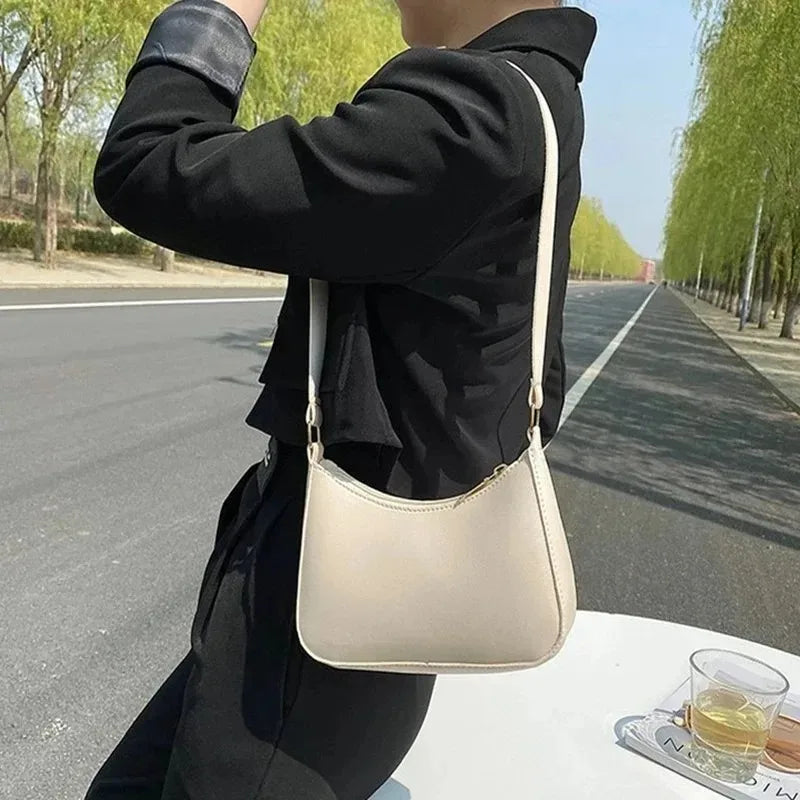 Fashion Portable Handbag Retro Hong Kong Style Portable One-shoulder